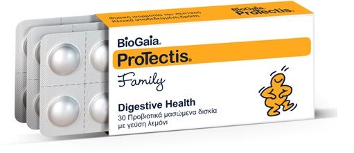 BioGaia ProTectis Family Probiotics Lemon Flavor 30 tableta përtypëse