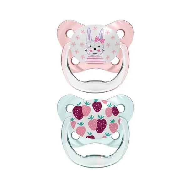 Dr. Brown's Prevent Orthodontic Soother 0-6m (PV12302) 2 copë - Rozë-Jeshile