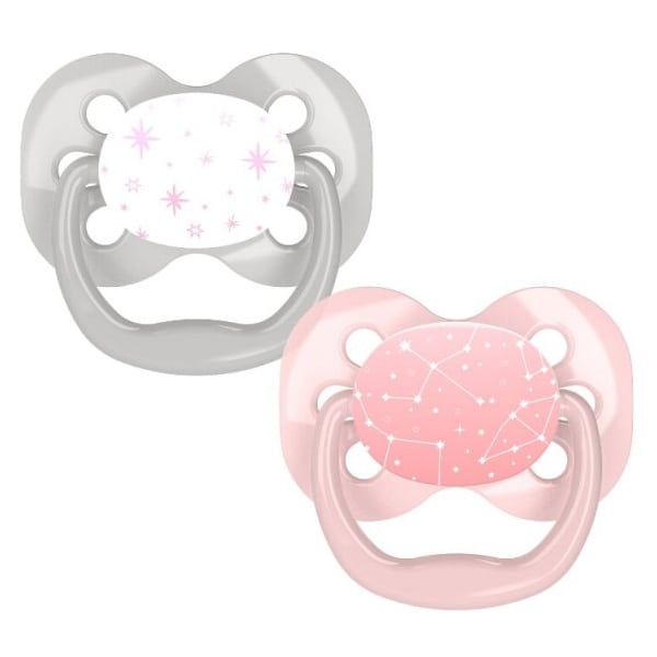 Dr. Brown's Advantage Silicone Soother 0-6m 2 copë - Rozë-Bardhë