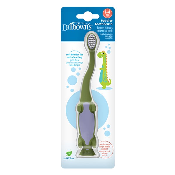 Dr. Brown's Baby Toothbrush Dinosaur 0-4 years 1 copë - Jeshile