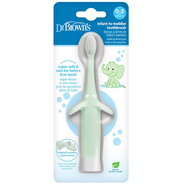 Dr. Brown's Infant to Toddler Toothbrush 0-3y 1 copë - Jeshile