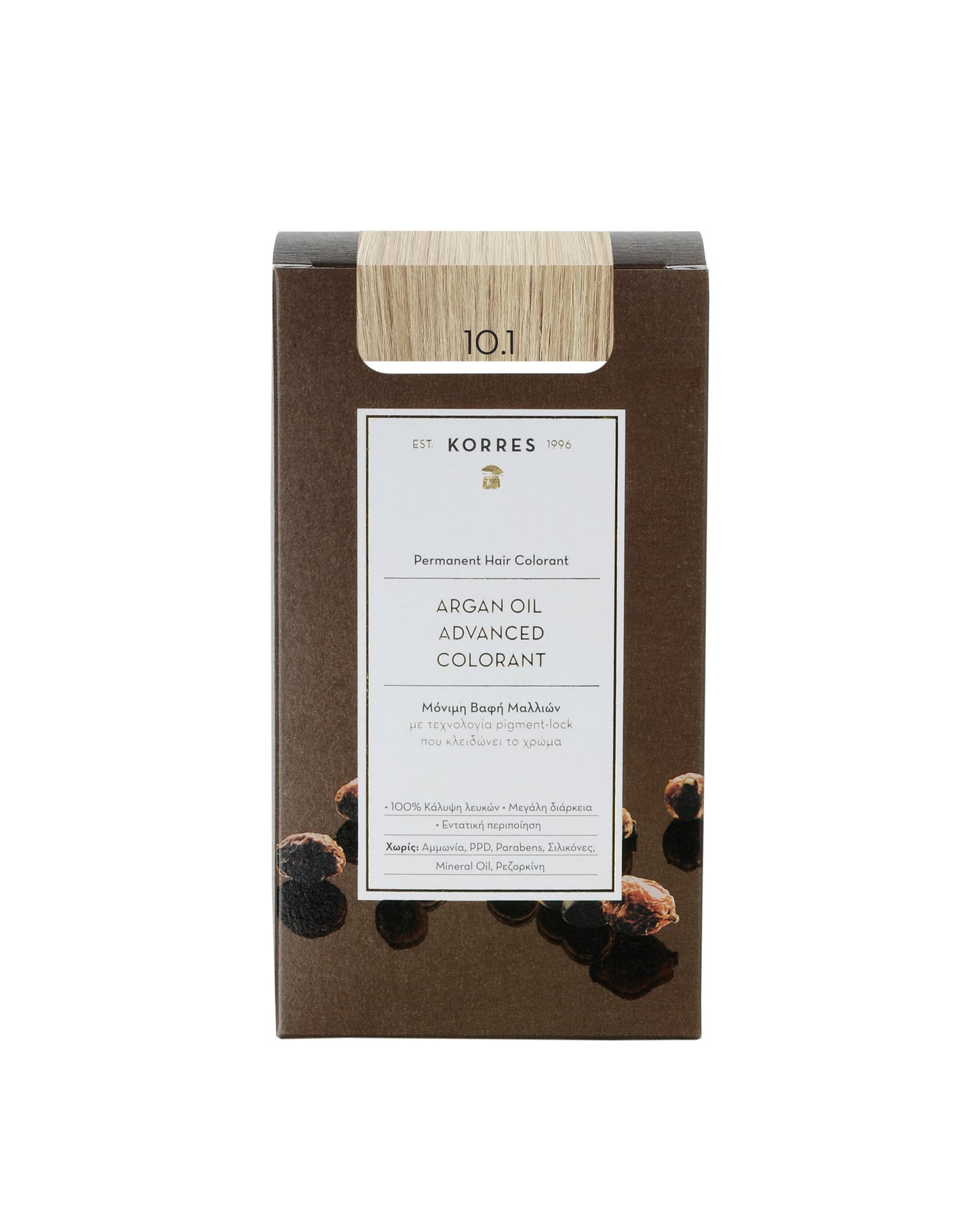 Korres Argan Oil Advanced Colorant with Pigment-Lock Technology 10.1 Platinum Ash Blonde 50 ml