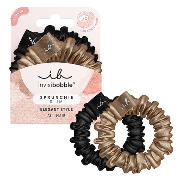 Invisibobble Sprunchie Slim Elegant Style, 2pcs 1 set - E vërtetë e artë