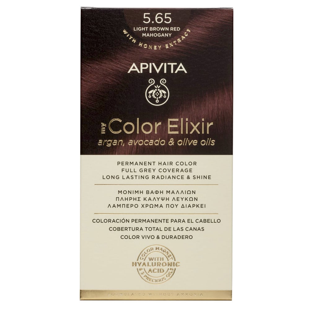 Apivita My Color Elixir Permanent Hair Color No 5.65 Light Brown Red Mahogany 1 copë