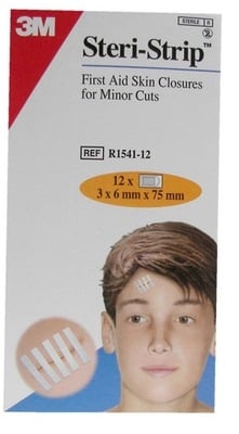 3M Steri-Strip, Adhesive Skin Convergence Tapes 1541R-12 (6mm x 7.5cm) 12 copë