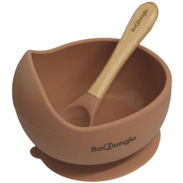 Bo Jungle Kids Feeding Set with Silicone Suction Bowl & Spoon 1 set - TERRAKOTA