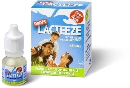 Lacteeze Lactase Enzyme in Drops Strawberry Flavor 7 ml