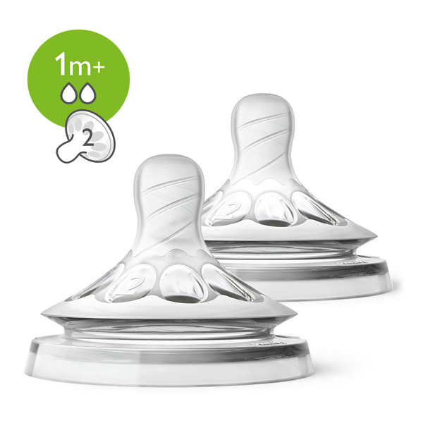 Philips Avent SCF042/27 Natural Slow Flow Teat 1m+ 2 copë