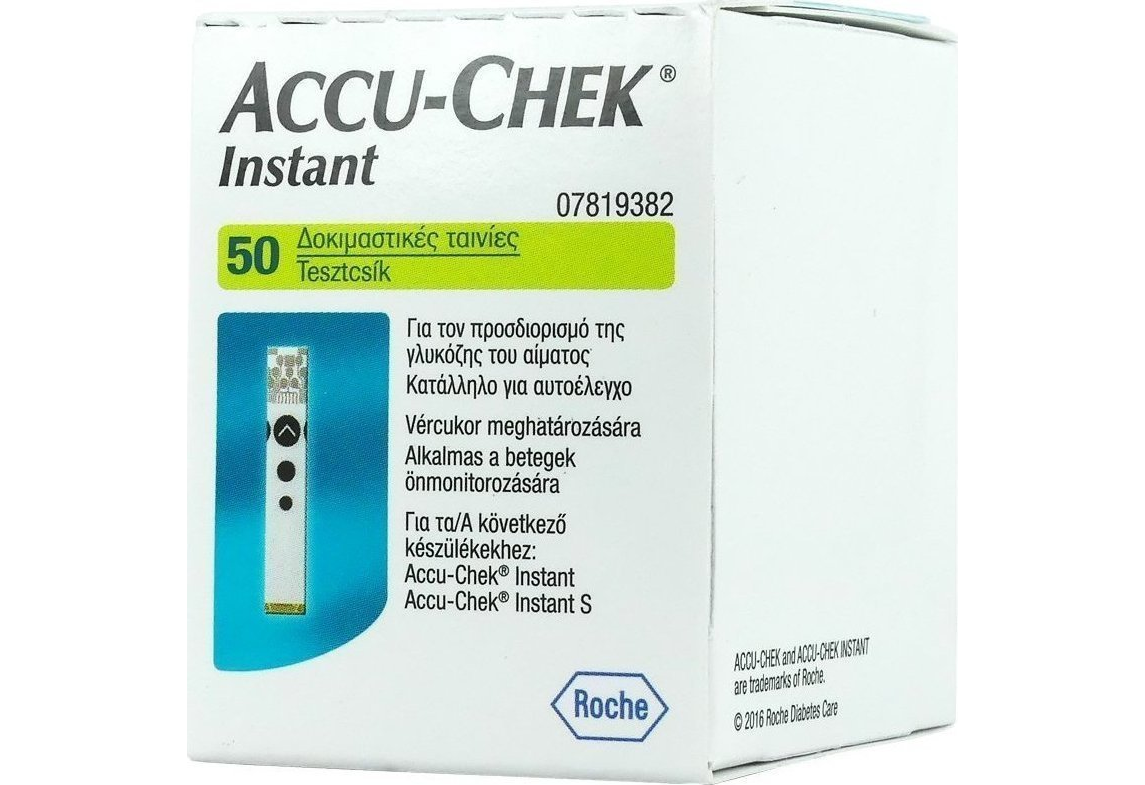 Roche Accu Chek Instant Blood Glucose Test Strips 50 copë
