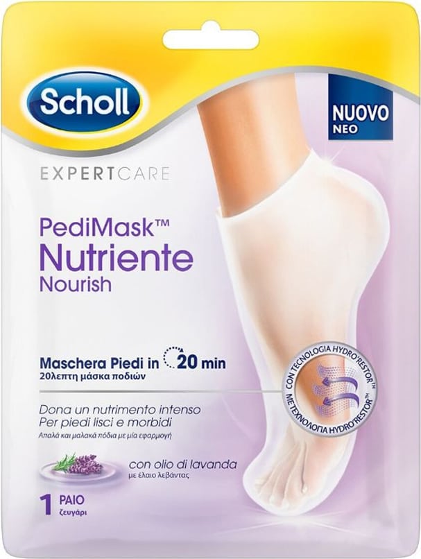 Scholl PediMask Nourish Foot Mask with Lavender Oil 1 palë