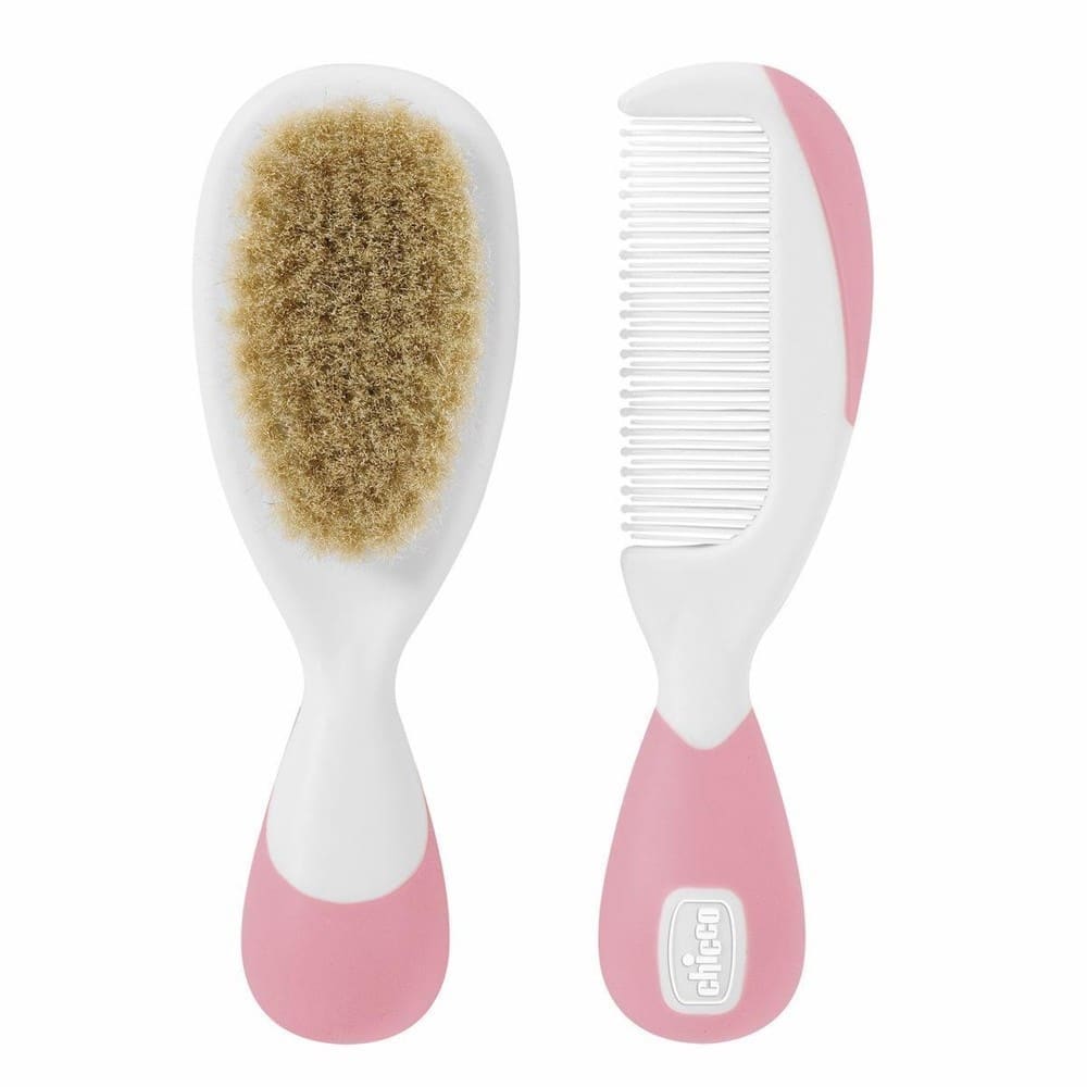 Chicco Brush & Comb Pink 0m+ 2 copë