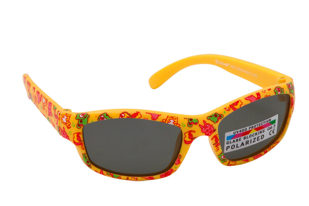 Vitorgan Eyelead Polarized K1005 Syze dielli prej gome për fëmijë / foshnje në ngjyrë të verdhë me kafshë 1 palë