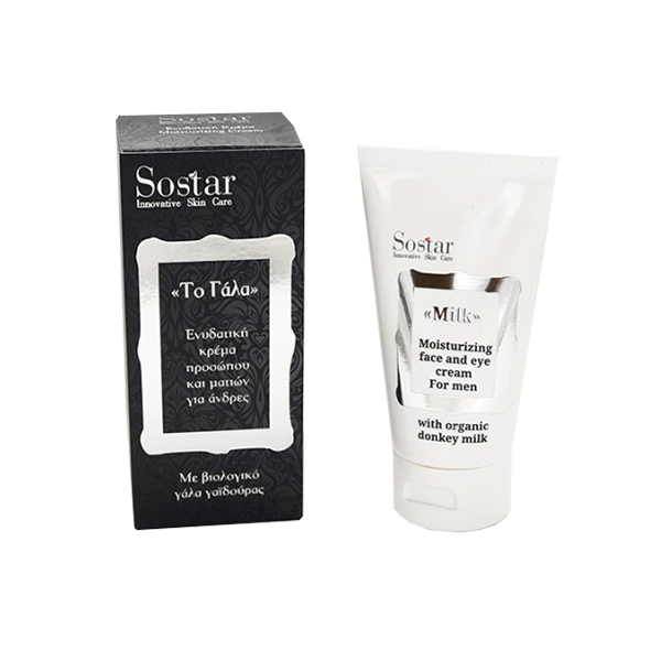 Sostar "The Milk" Men's Moisturizing Face & Eye Cream with Organic Donkey Milk 50 ml