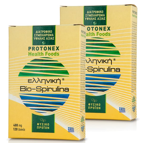 2x Protonex Greek Bio-Spirulina 400mg 2x120 tableta