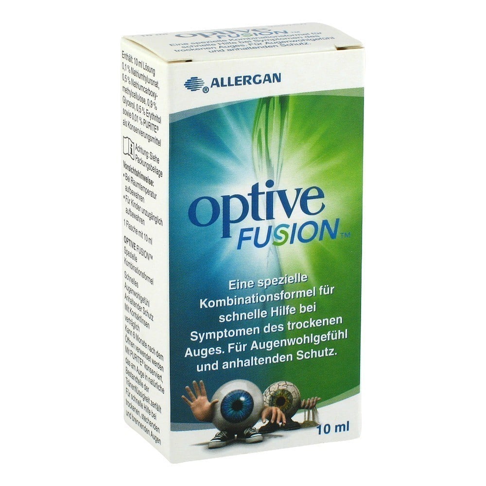 Allergan Optive Fusion Lubricating Eye Drops with Hyaluronic Acid 10 ml