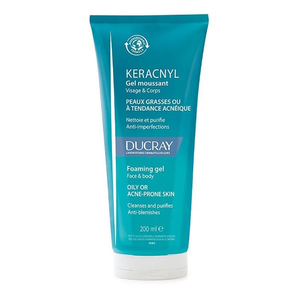 Ducray Keracnyl Foaming Gel Face & Body for Oily/Acne-Prone Skin 200 ml