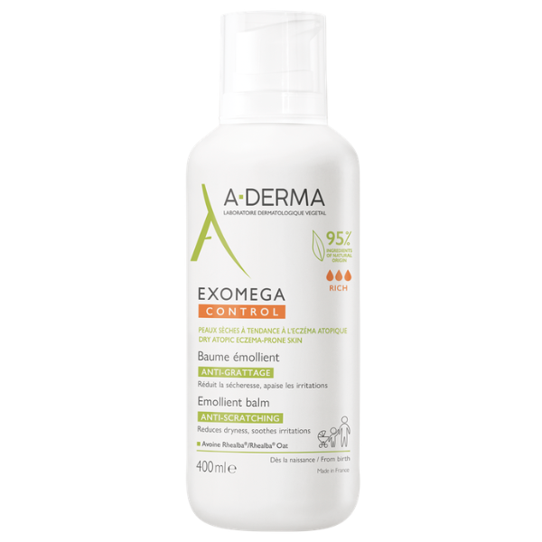 A-Derma Exomega Control Rich Emollient Balm Anti-Scratching 400 ml