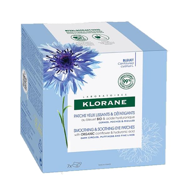 Klorane Smoothing & Soothing Eye Patches with Organic Cornflower & Hyaluronic Acid 7x2 copë