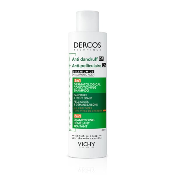 Vichy Dercos Anti-Dandruff DS Shampoo & Conditioner 2in1 Against Dry Skin, Dandruff & Itching 200 ml