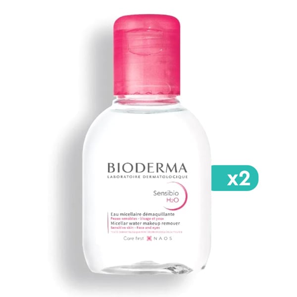 2x Bioderma Sensibio H2O Micellar Cleansing Water for Face, Eyes & Lips 2x100ml