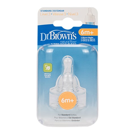 Dr. Brown's Options 332 Silicone Teats 6m+ for Narrow Bottles 2 copë