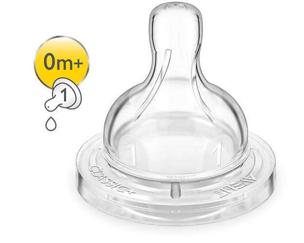 Philips Avent BPA Free Classic+ Newborn Flow Nipple 1 Hole 0m+ (SCF631/27) 2 copë