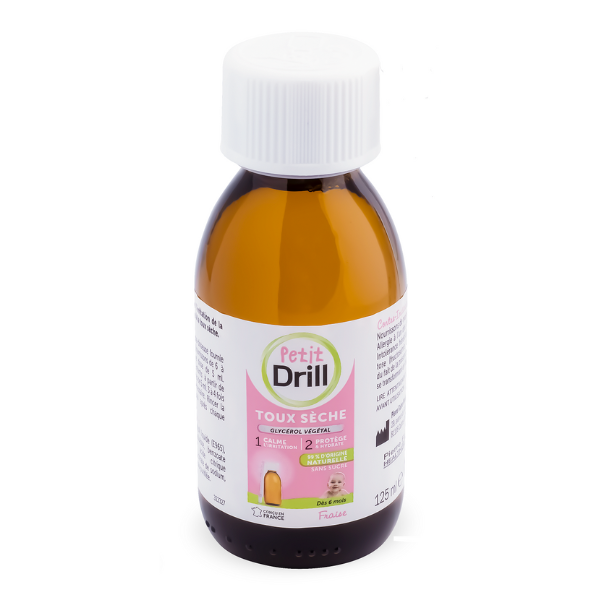 Pierre Fabre Petit Drill Dry Cough Syrup Strawberry Flavor 6m-6Y 125 ml