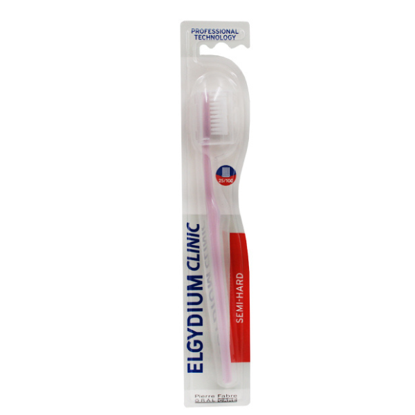 Elgydium Clinic Semi-Hard 25/100 Toothbrush copë - Rozë