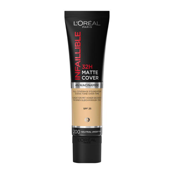 L'Oreal Paris Infallible 24h Matte Cover Foundation 30ml - 200 Ngjyrë Neutrale