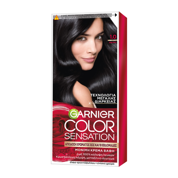 Garnier Color Sensation Permanent Hair Dye No 1.0 Black 40 ml