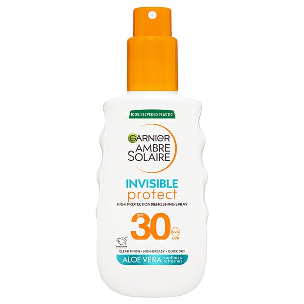 Garnier Ambre Solaire Invisible Protect Refresh Spray Sunscreen for Face & Body SPF30 150 ml