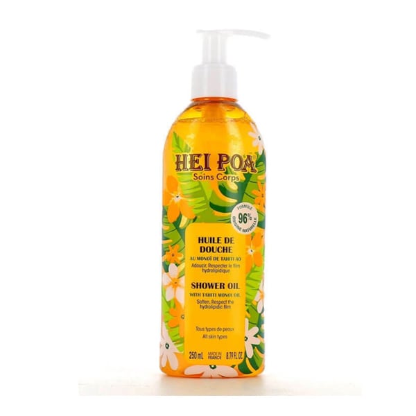 Hei Poa Shower Oil With Tahiti Monoi Oil for Face & Body 250 ml