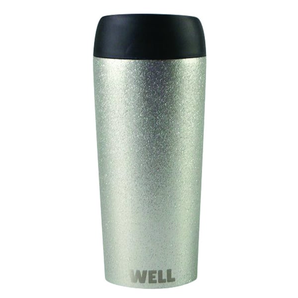 Woodway Well Flask Stainless Steel Silver Glitter 450 ml