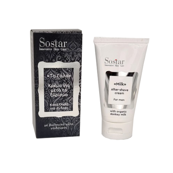Sostar "The Milk" Men's Moisturizing After Shave Cream with Organic Donkey Milk 50 ml