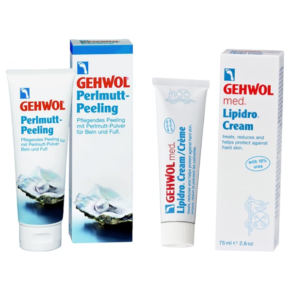 Gehwol Promo Mother of Pearl Scrub, 125ml & Med Lipidro Cream, 75ml 1 set