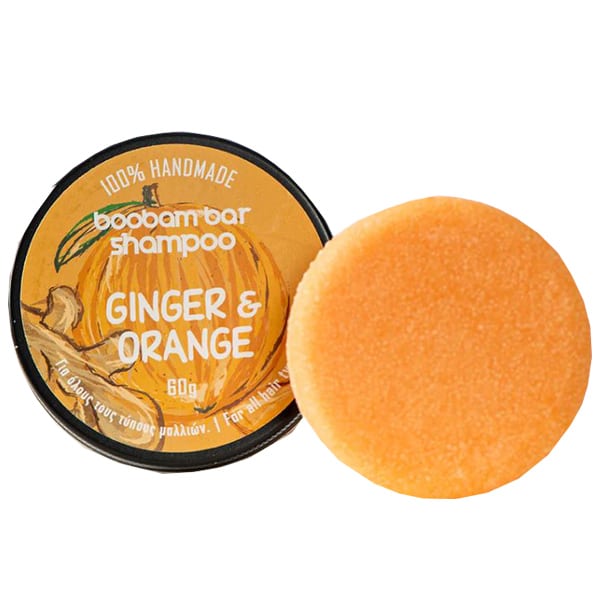 Boobam Shampoo Bar Ginger & Orange for All Hair Types 60g