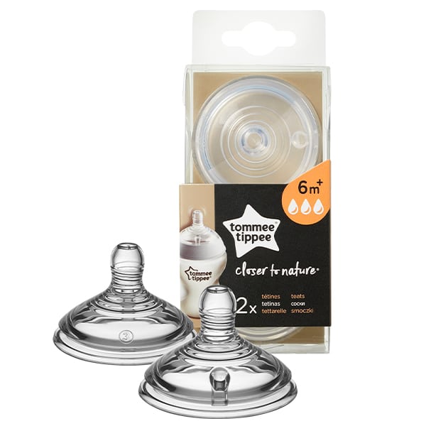 Tommee Tippee Closer to Nature Fast Flow Teats 6m+ 2 copë