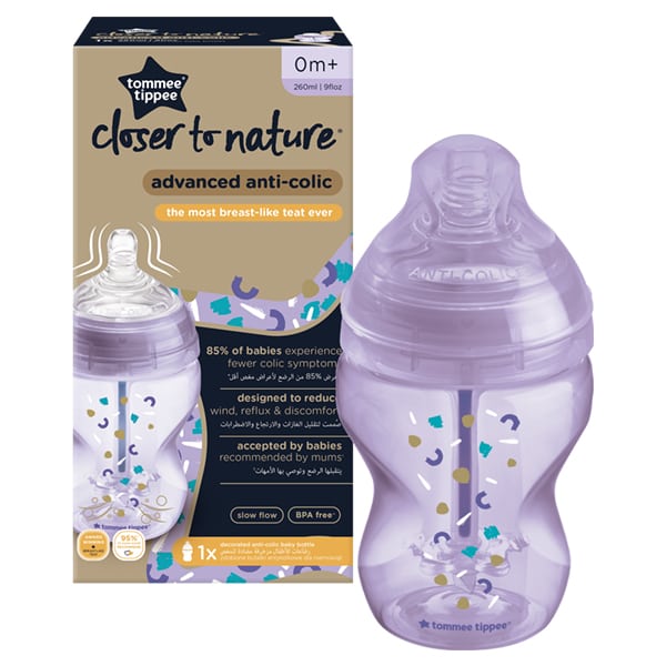 Tommee Tippee Closer to Nature Advanced Anti-Colic Small Flow Bottle 0m+ 260ml - Vjollcë