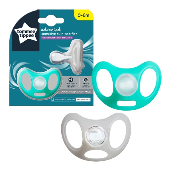 Tommee Tippee Sensitive Silicone Soother 0-6m 2 copë