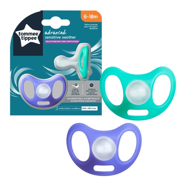 Tommee Tippee Sensitive Silicone Soother 6-18m 2 copë