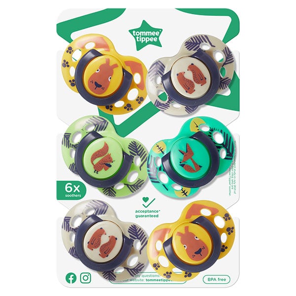 Tommee Tippee Fun Style All Girl Orthodontic Silicone Soothers 18-36m 6 copë - Dhelpra-Ariu