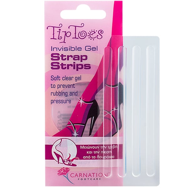 Carnation TipToes Invisible Gel Strap Strips 4 copë