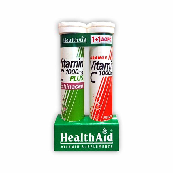 Health Aid Vitamin C 1000mg plus Echinacea, 20eff.tabs & Free Vitamin C 20 tableta efektive