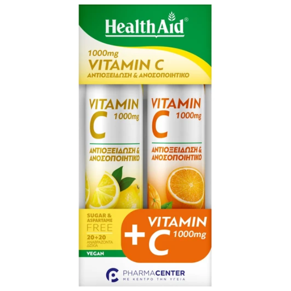 Health Aid Vitamin C 1000mg Lemon & Orange Promo 1+1 2x20 eff.tabs