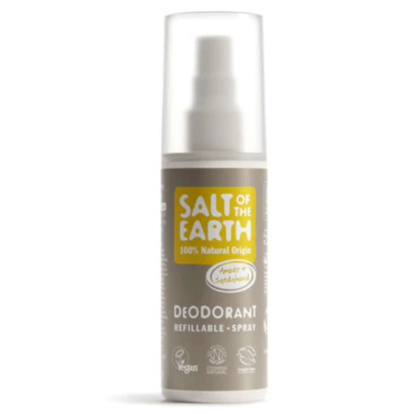 Salt of the Earth Vegan Natural Deodorant Spray Amber & Sandalwood 100 ml