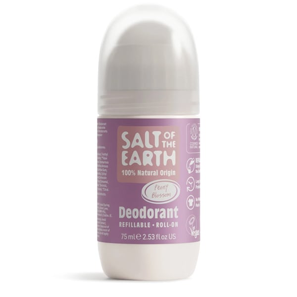 Salt of the Earth Peony Blossom Natural Refillable Roll-On Deodorant 75 ml