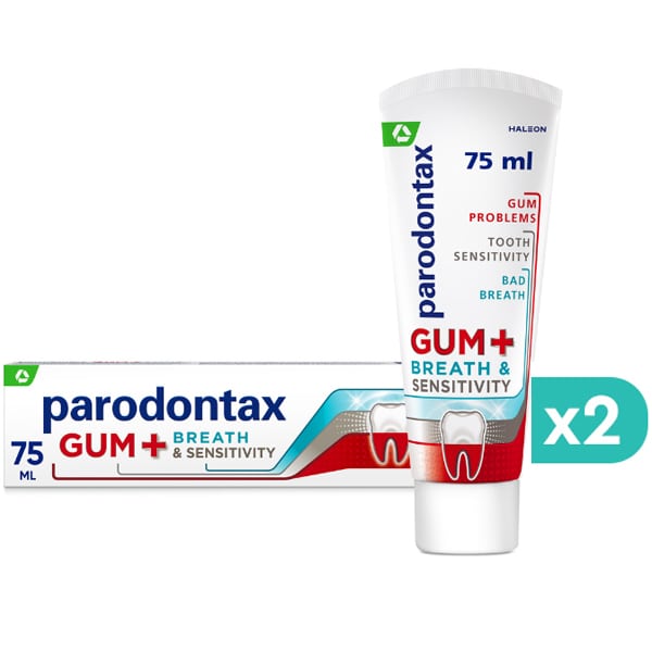 2x Parodontax Gum+ Breath & Sensitivity Toothpaste 2x75ml