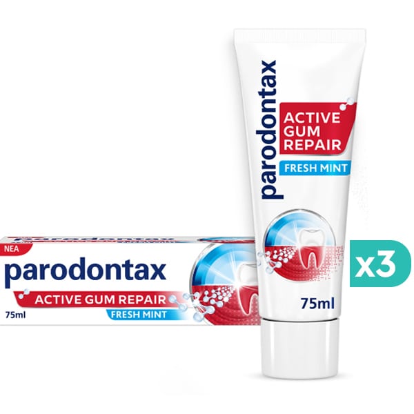 3x Parodontax Active Gum Repair Fresh Mint Toothpaste 3x75ml