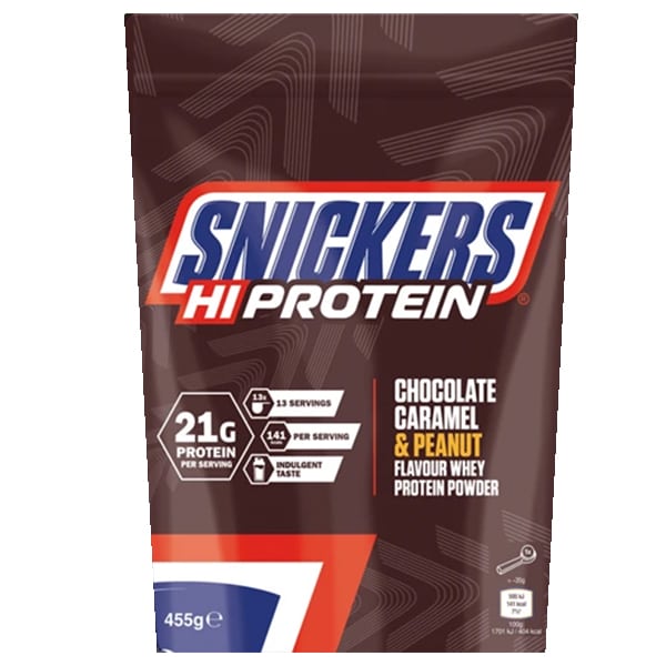 Snickers HIProtein Protein Powder with Peanut, Caramel & Chocolate Flavor 455gr