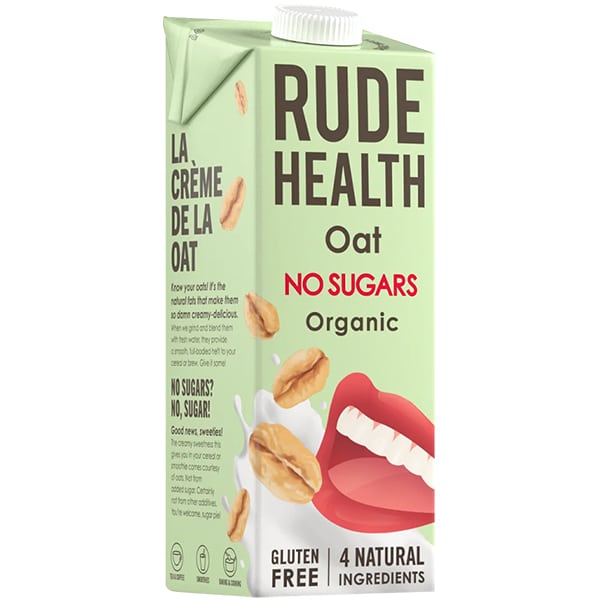 Rude Health Organic Oat Beverage Sugar & Gluten Free 1Lt